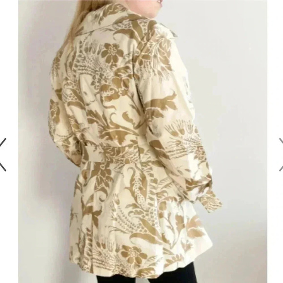 CAbi Gold Foil Print Trench Coat - Picture 3 of 8